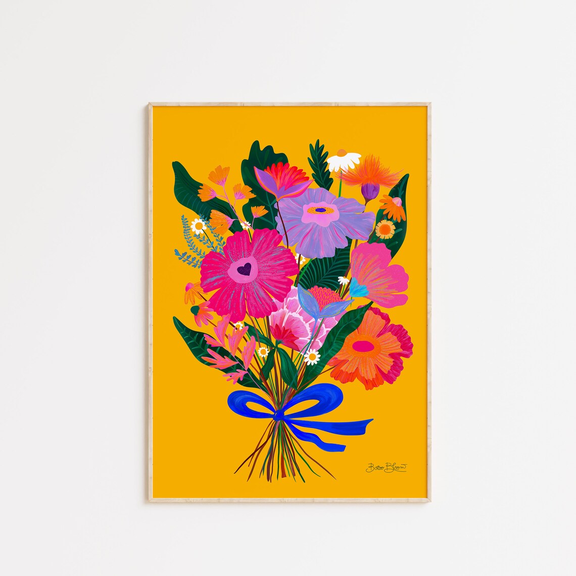 Eclectic Floral Art Print, Maximalist Pink Bouquet - Image 5