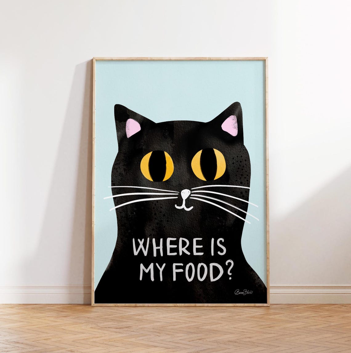 Hungry Cat Poster Cat Owner Gift Cat Food Funny Cat Lover Gift Prints Large Printable Art
