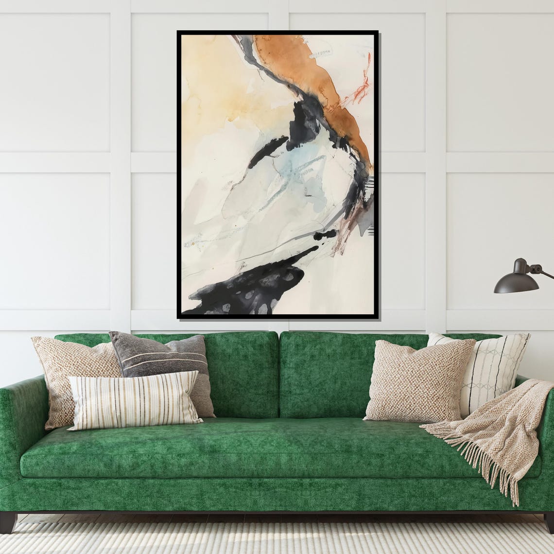 Flowing Rust Black Ink Modern Abstract Earth Tone Art Poster - Image 5