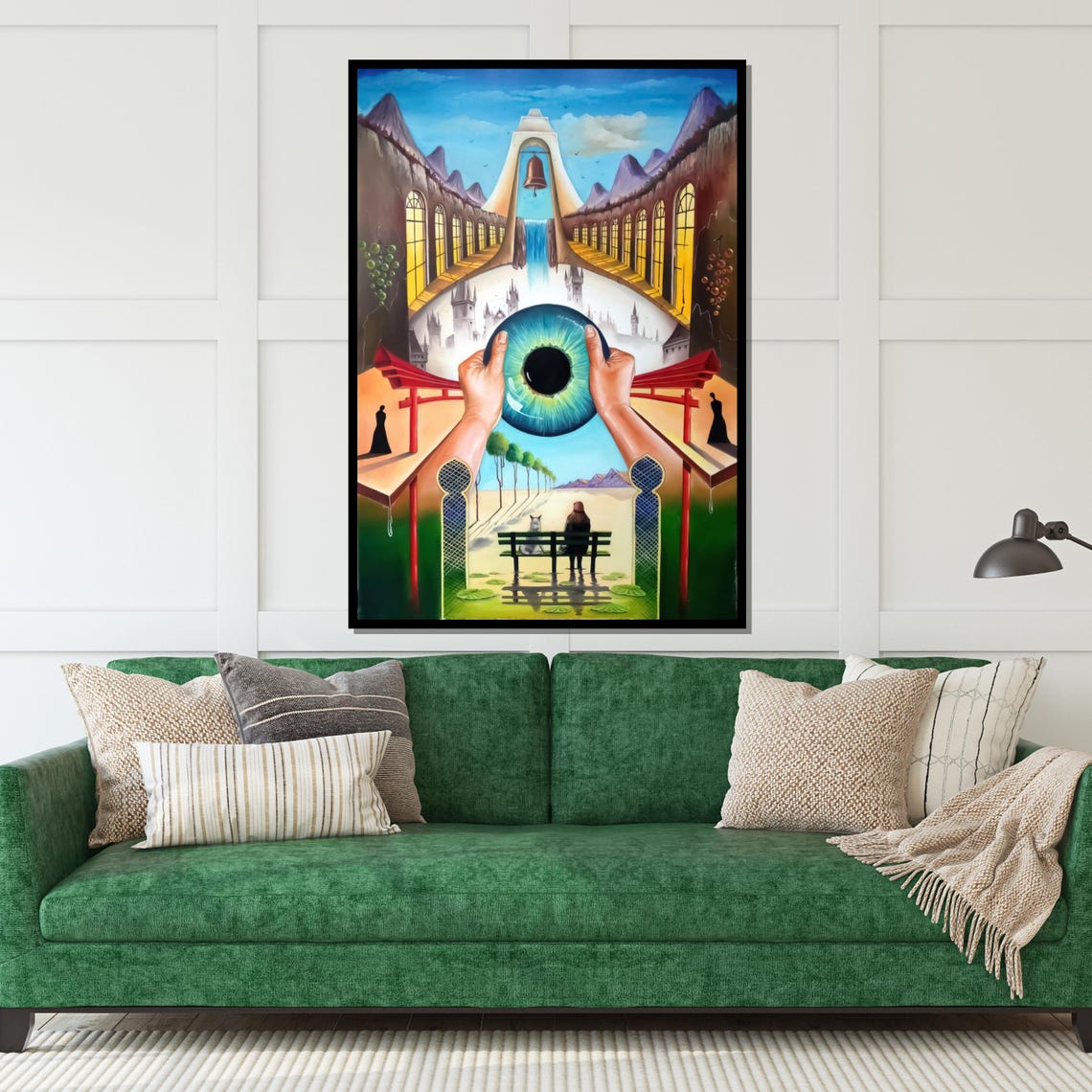 Visionary Surreal Giant Eye Held by Hands Dreamscape Fantasy Poster - Image 5