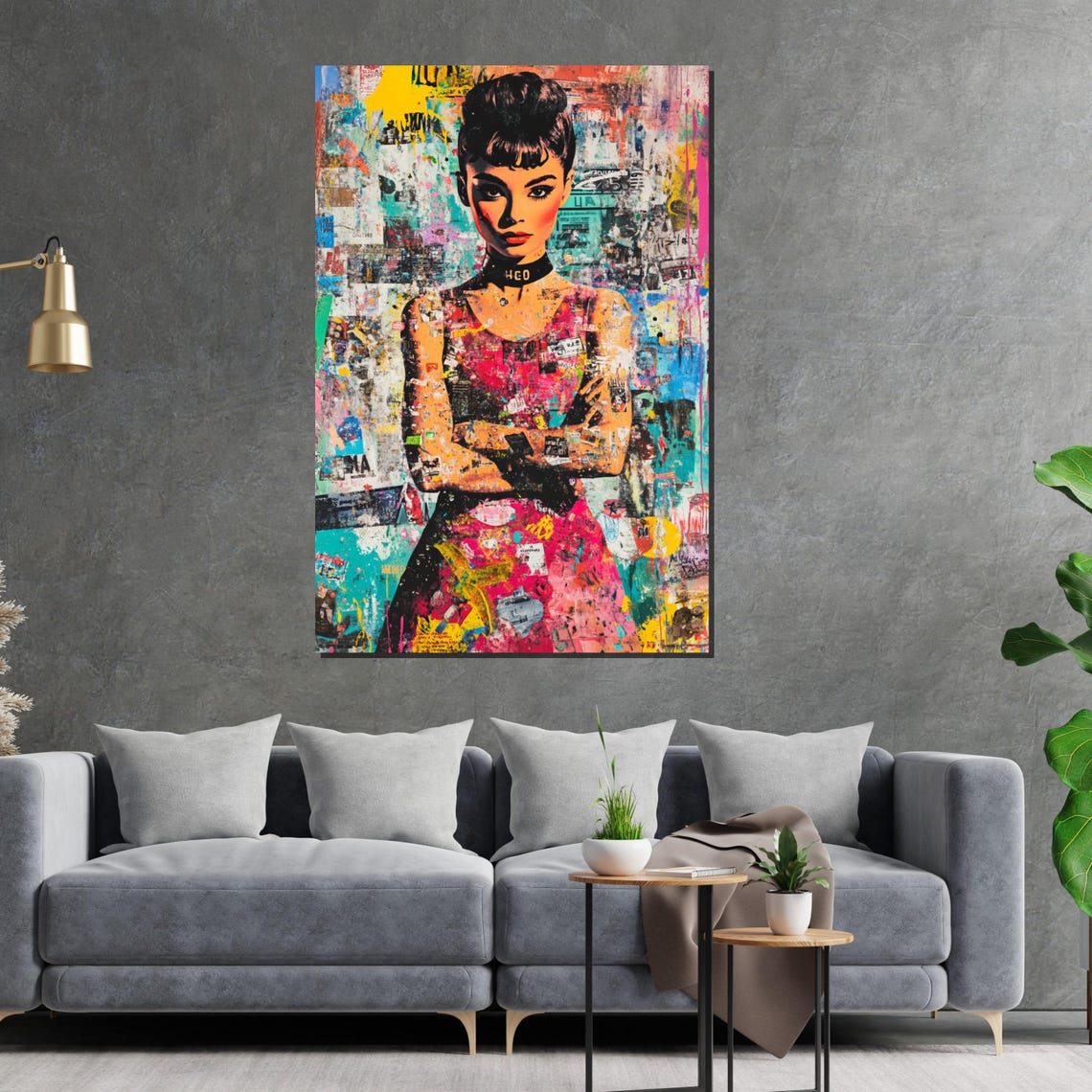Pop Art Woman Colorful Pop Art Poster Street Art Wall Art Modern Design Fashion Portrait Ready To Hang Decoration