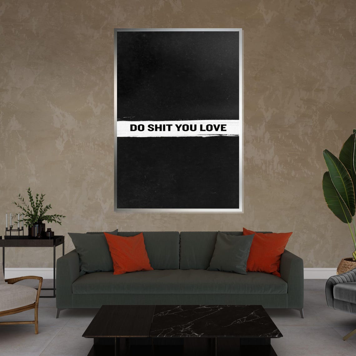Do Shit You Love Edgy Typography Quote Minimalist Black Poster - Image 4