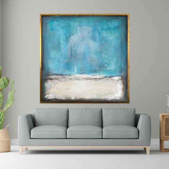 Turquoise Ocean Minimalist Seascape Serene Coastal Horizon Print