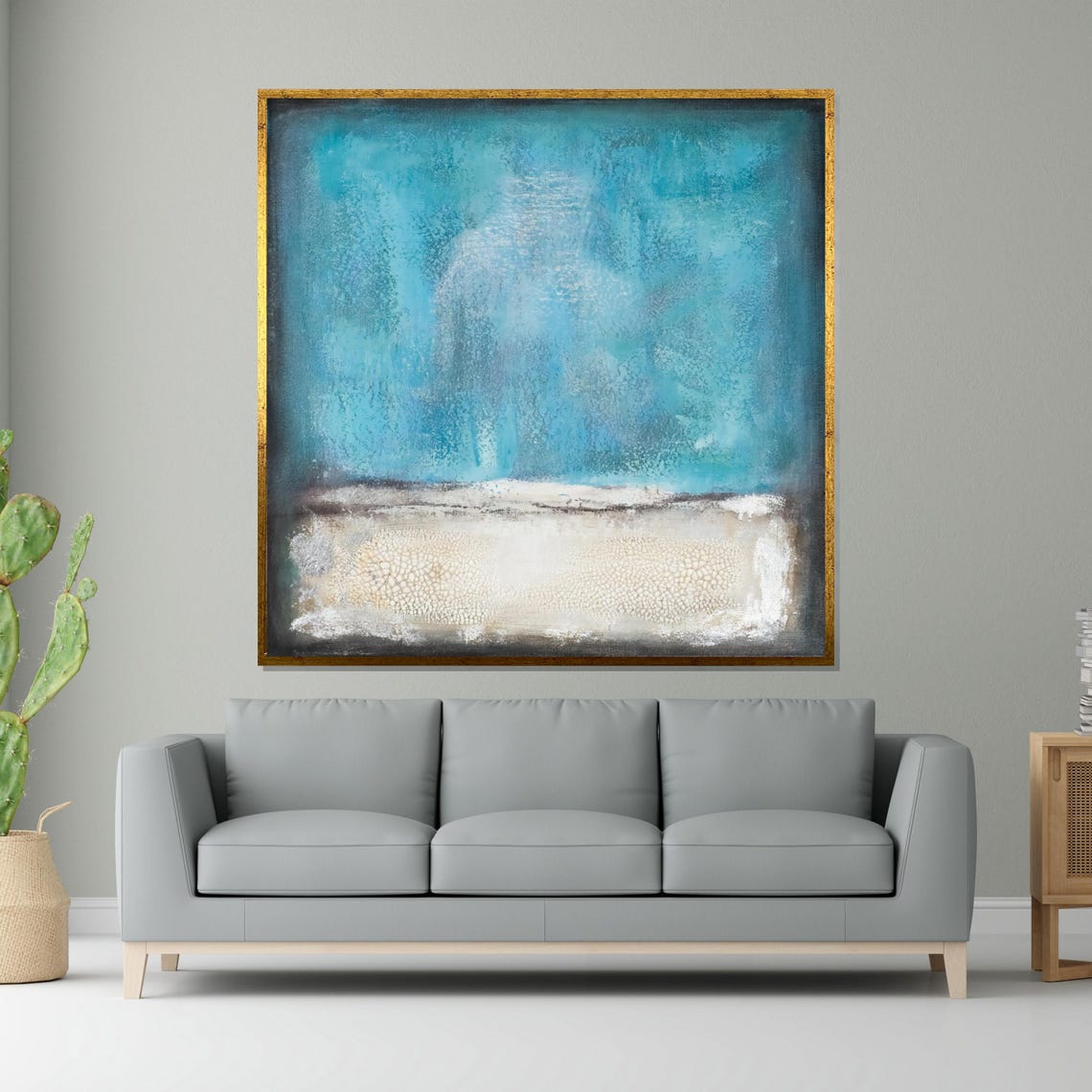 Turquoise Ocean Minimalist Seascape Serene Coastal Horizon Print