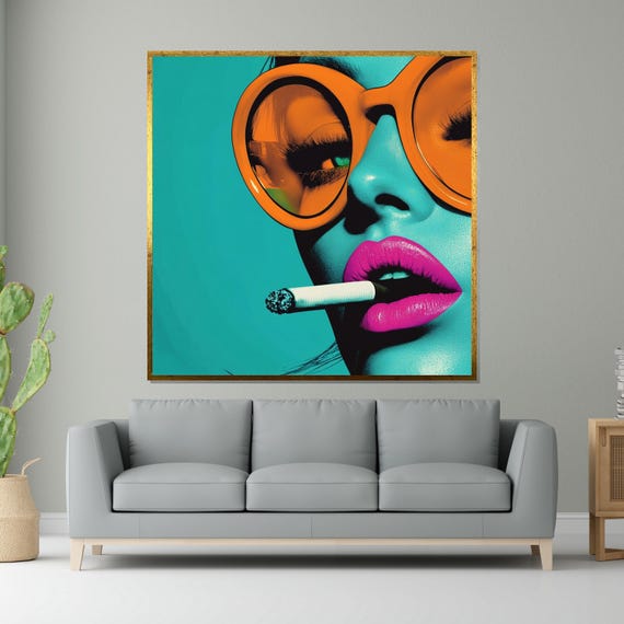 Retro Glam Pop Art Bold Colors Wall Print Funky Sunglasses Poster Modern Framed Wall Art Ready To Hang Home Decor