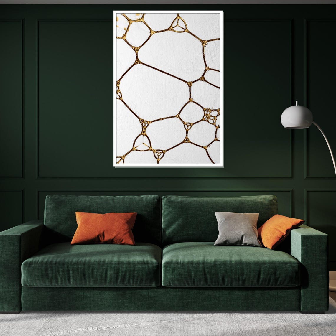 Gold Network Geometric Lines Minimalist Modern Abstract Poster - Image 2