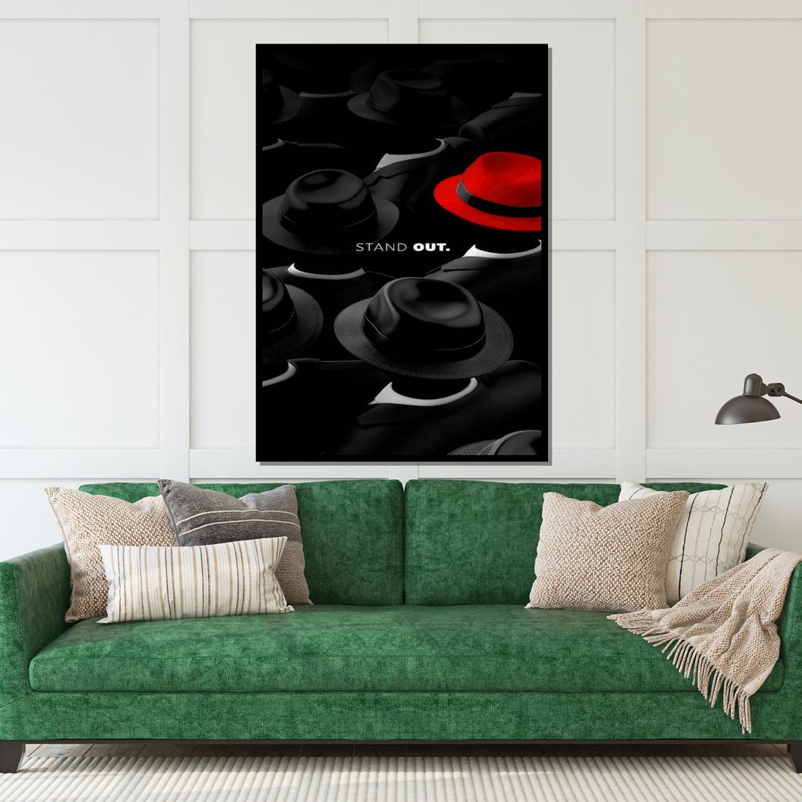Stand Out One Red Hat Among Black Hats Motivational Wall Poster - Image 4