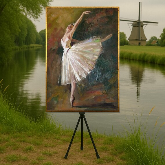 Ballet Dancer Canvas Graceful Ballerina Art Elegant Dance Wall Design Ready To Hang Home Decor