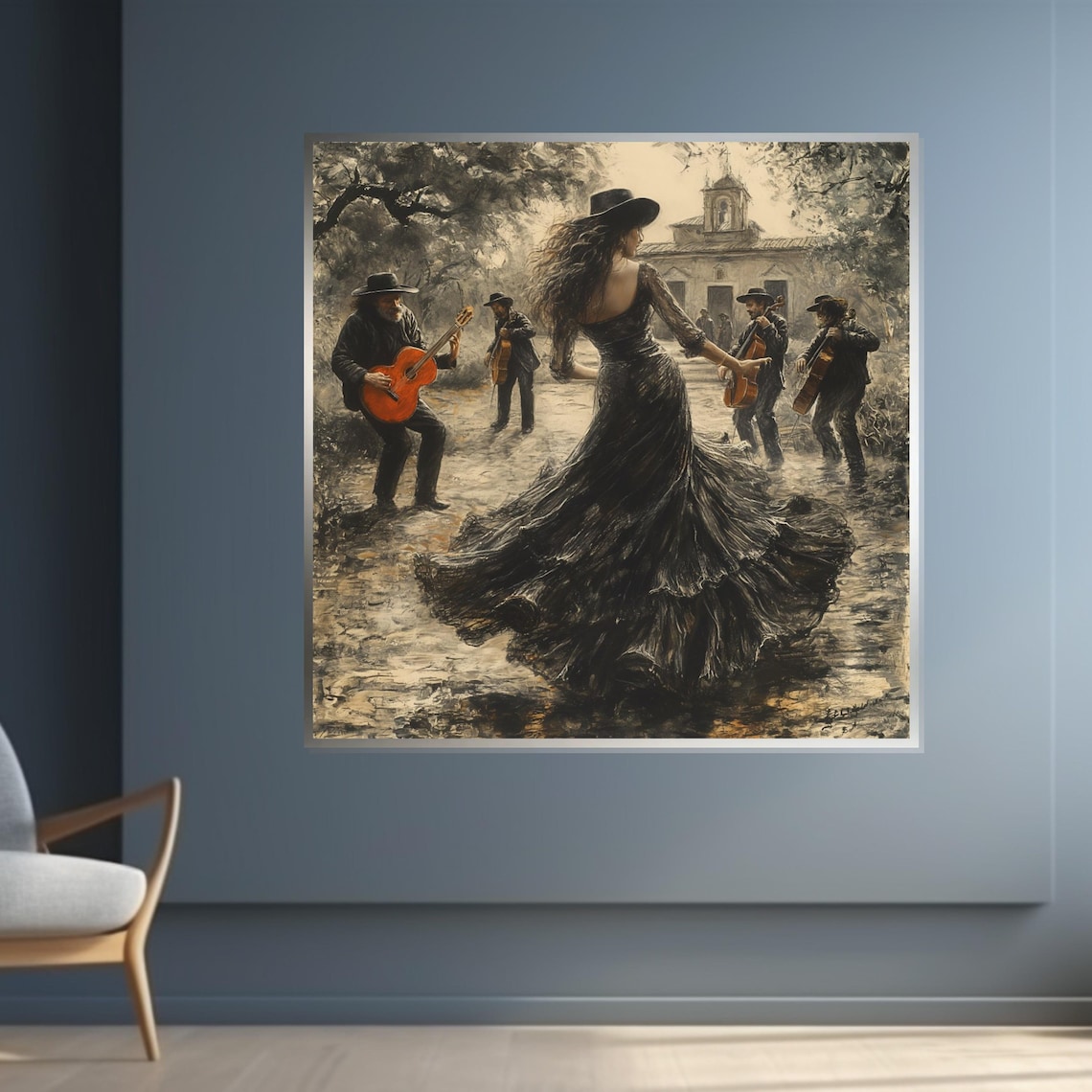 Flamenco Dancer Spanish Music Art Print, Dance Scene - Image 4