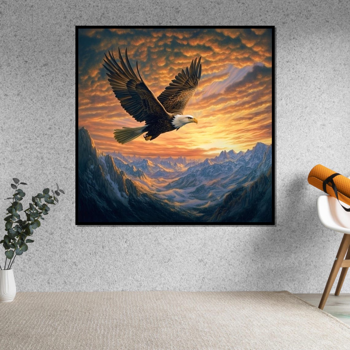 Bald Eagle Soaring Mountain Sunset Majestic Raptor Art Poster - Image 5