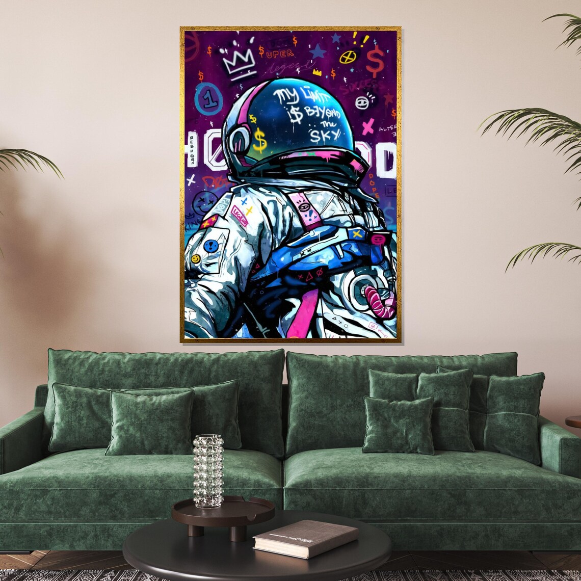 Astronaut With My Limit Is Beyond The Sky Graffiti Quote Art Poster