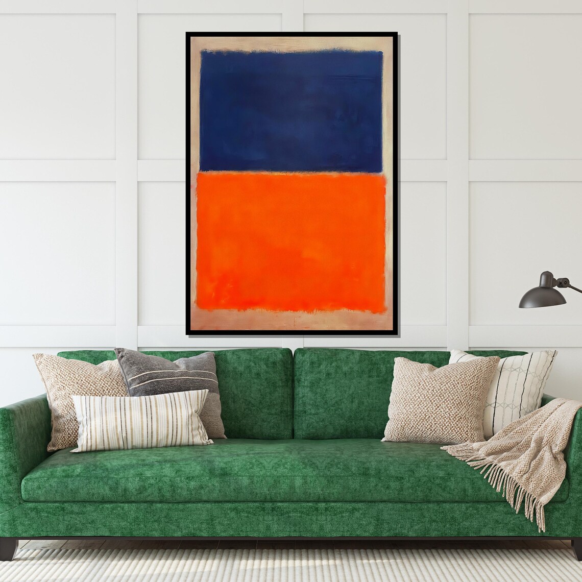 Bold Blue and Orange Color Block Abstract Modern Gallery Poster - Image 5