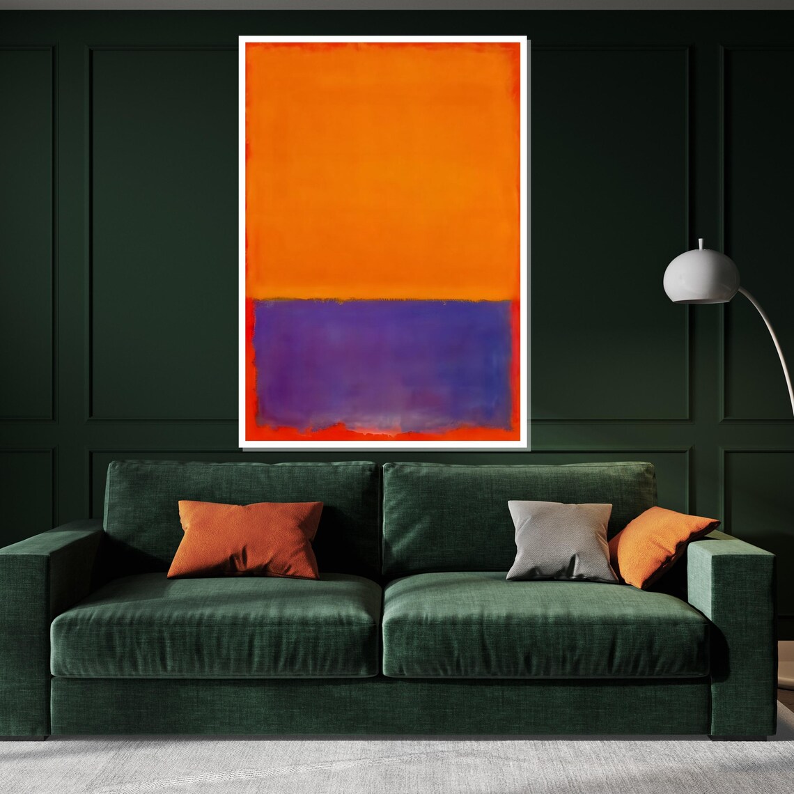 Orange and Purple Color Field Abstract Vibrant Painting Poster - Image 3
