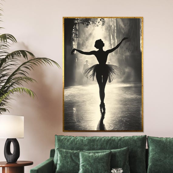 Elegant Ballerina Silhouette Dance Wall Art Ballet Poster Wall Art Design Ready To Hang Decoration