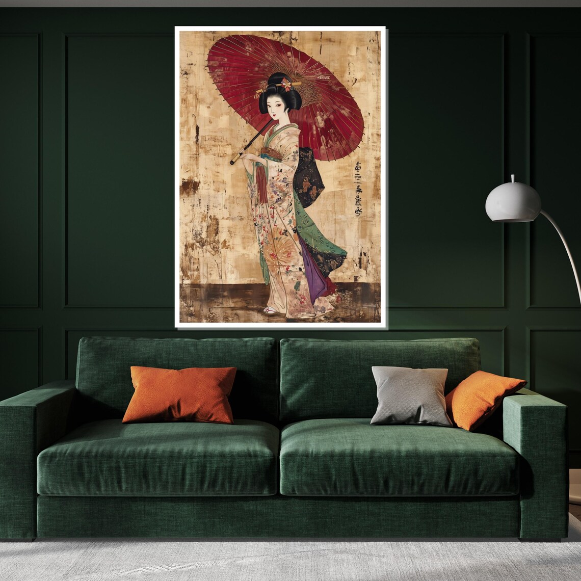 Geisha Umbrella Traditional Japanese Wall Art Print - Image 3
