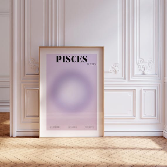Aura Pisces Zodiac Poster Spiritual Wall Art Astrology Print Manifestation Decor Room Decor For Teens Spiritual Gift For Her