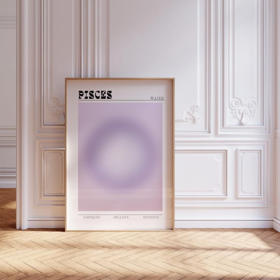 Pisces Aura Zodiac Poster Aesthetic Wall Art Astrology Gifts Manifestation Pisces Gift Spiritual Gifts Teen Room Decor Zodiac Print