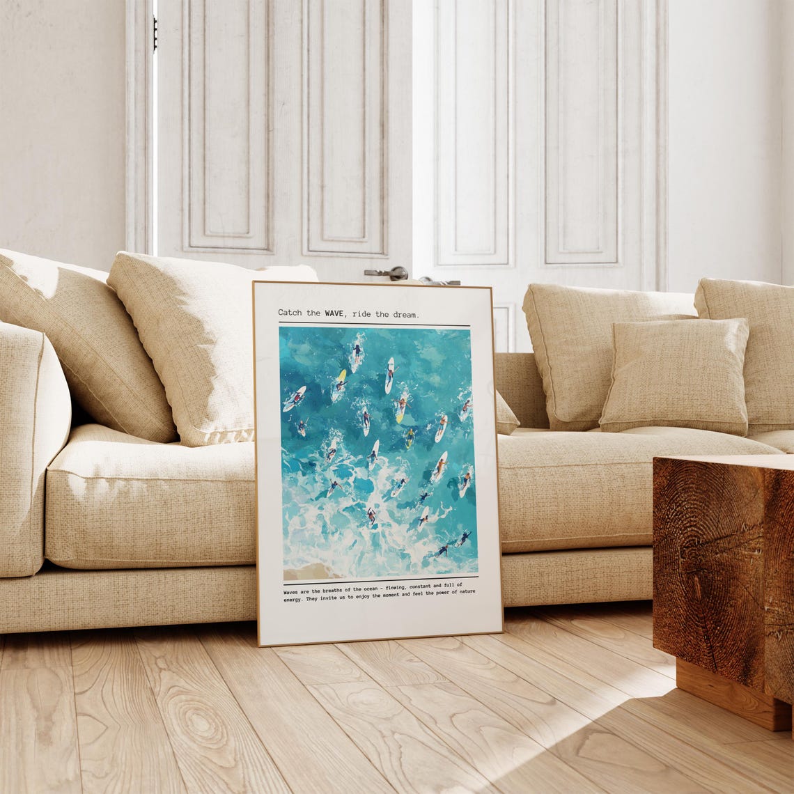 Retro Waves Wall Art For Boho Decor Beach Print For Aesthetic Room Decor Coastal Prints Retro Surf Poster Above Couch Art - Image 3