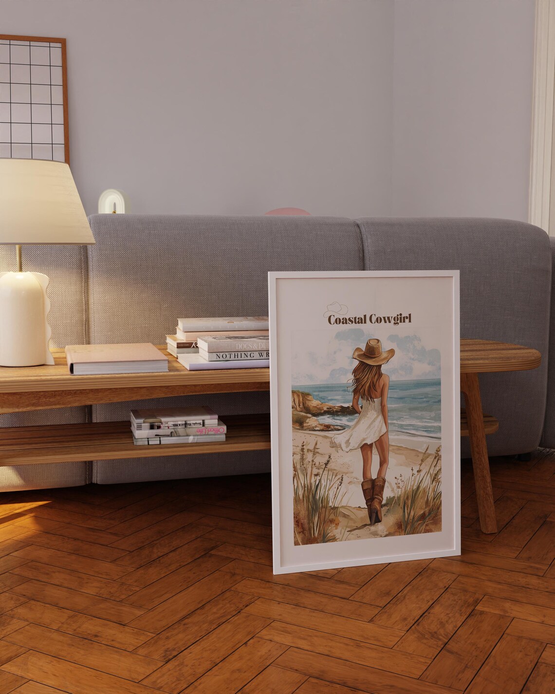 Coastal Cowgirl Watercolor Beach Girl Western Cowgirl Art Poster - Image 5