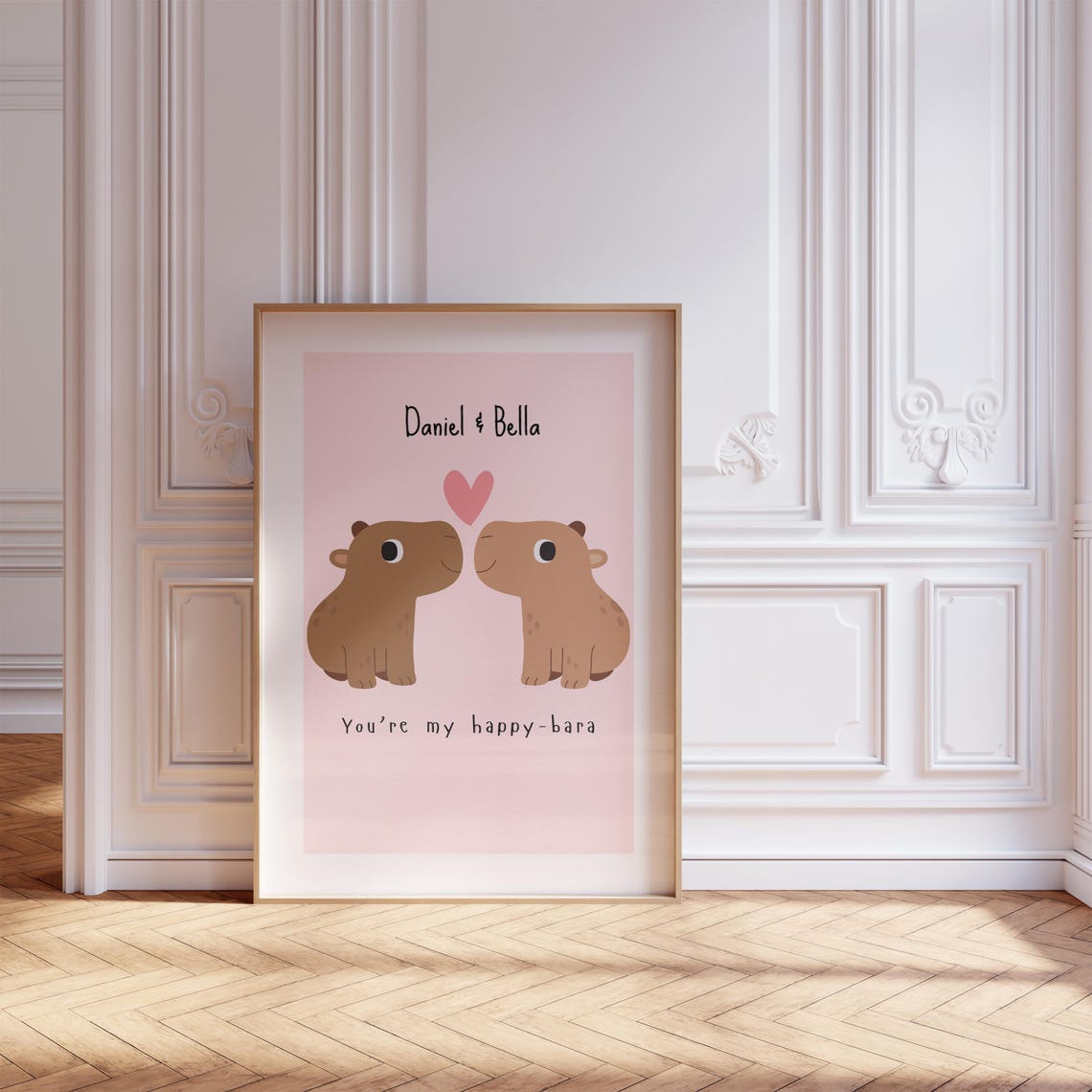 Personalized Cute Capybara Couple You Are My Happy Bara Poster