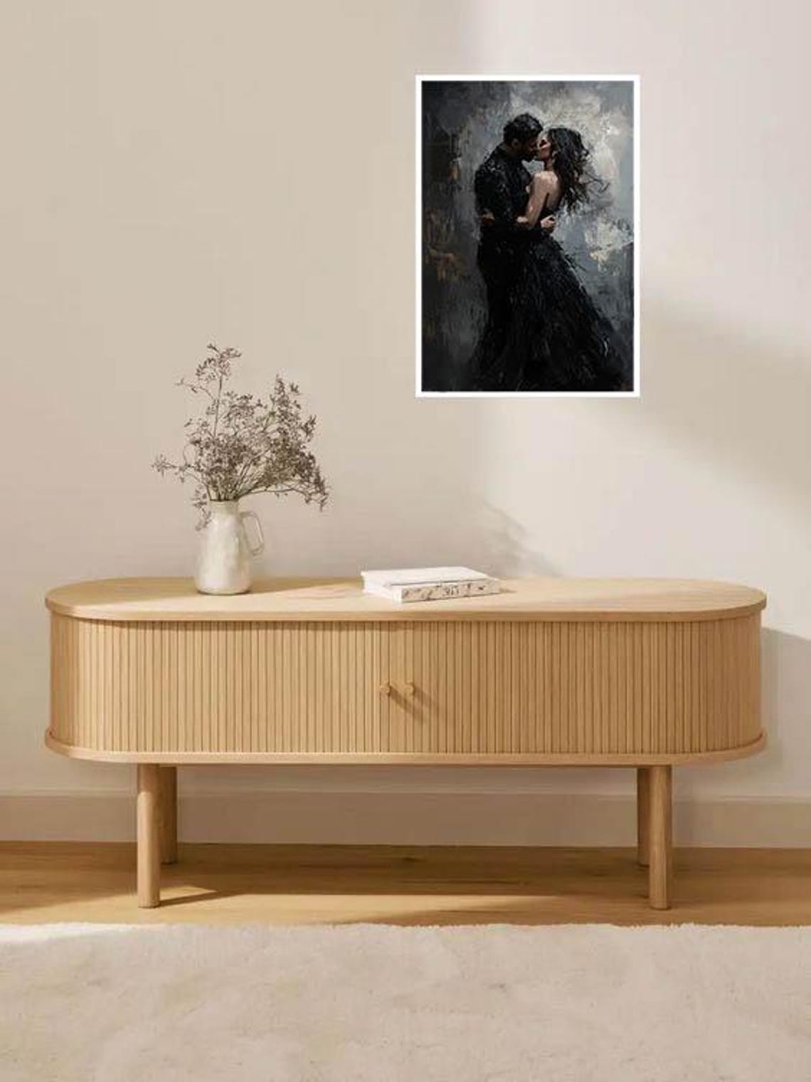 Dancing Couple Wall Art Kissing Couple Print Dancing Lovers Wall Decor Ready To Hang Print - Image 3