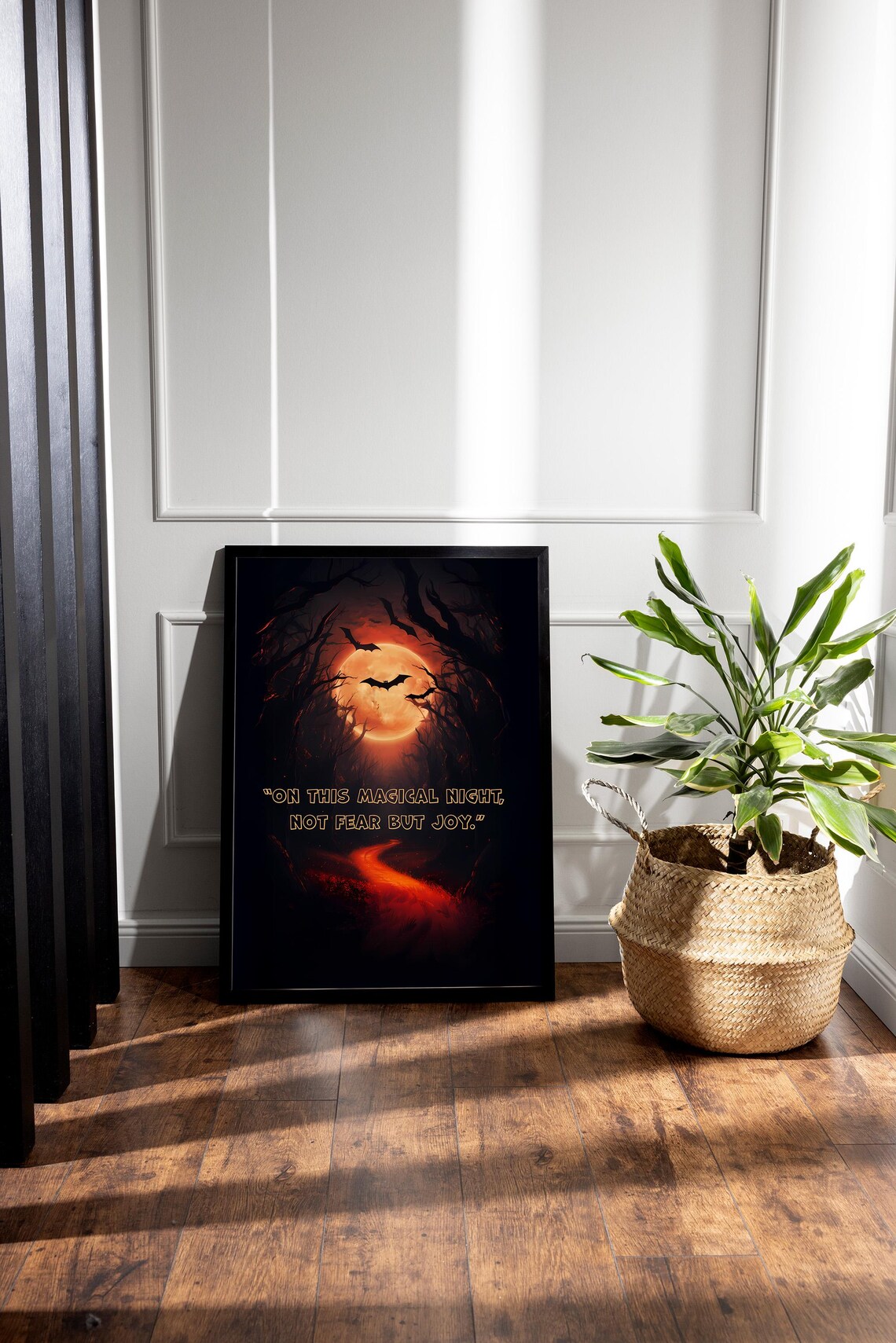 On This Magical Night Not Fear But Joy Red Moon Quote Poster