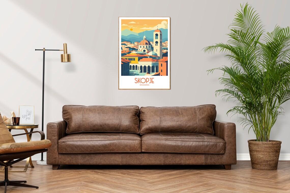 Skopje Travel Poster, Macedonia City Art Print - Image 2