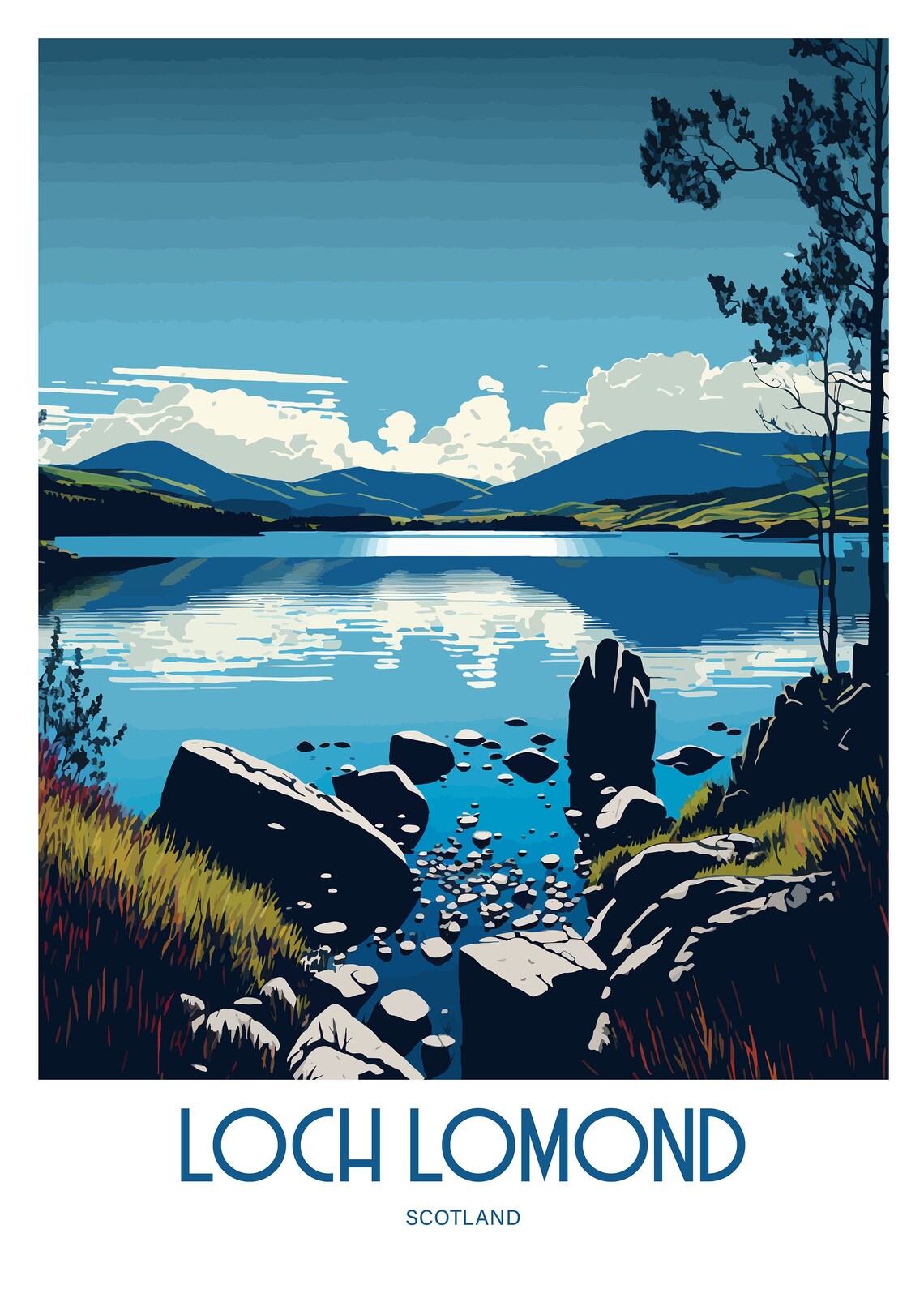 Loch Lomond Travel Art Scotland Travel Poster - Image 4