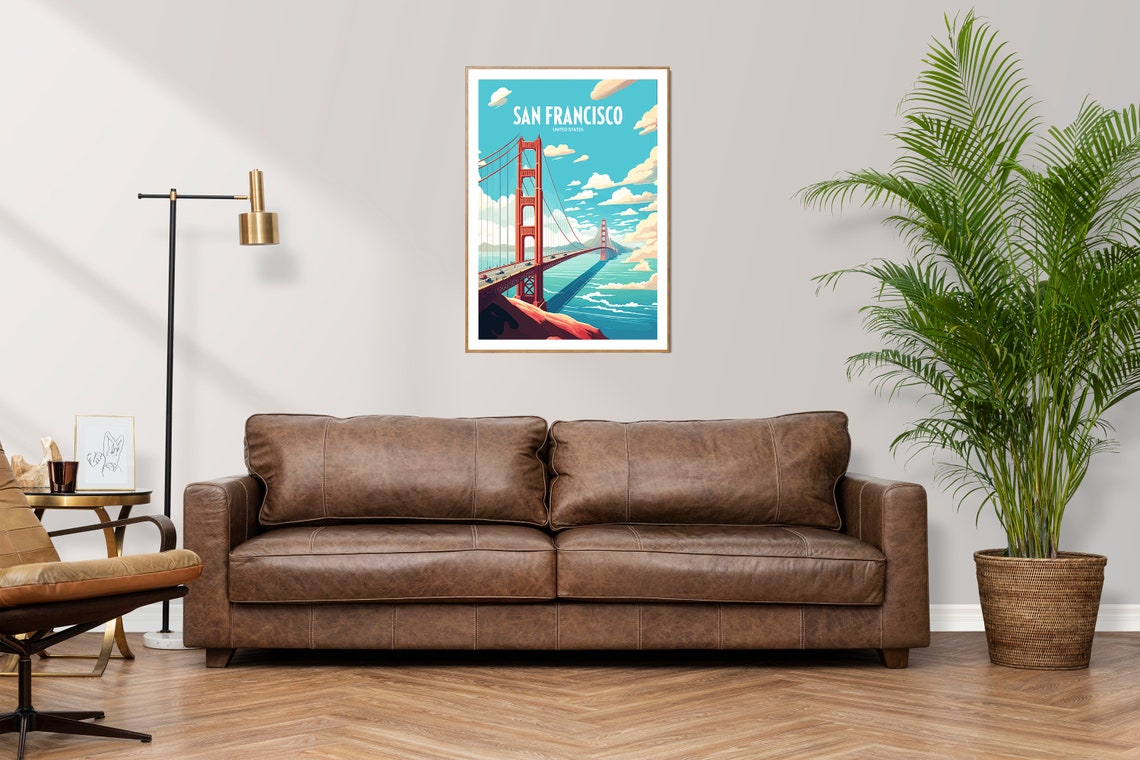 Golden Gate Bridge Travel Print San Francisco Travel Art San Francisco Travel Print Usa Travel Poster Golden Gate Bridge Landmark - Image 2