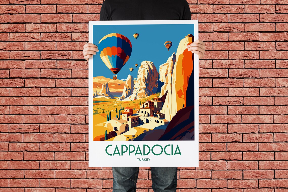 Cappadocia Turkey Hot Air Balloons Fairy Chimneys Travel Poster - Image 2