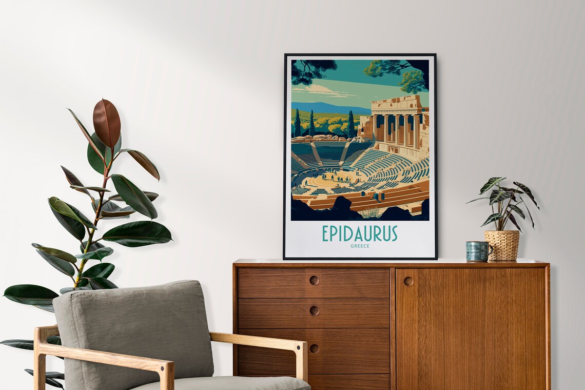 Epidaurus Greece Ancient Theater Stone Ruins Vintage Travel Poster - Image 4
