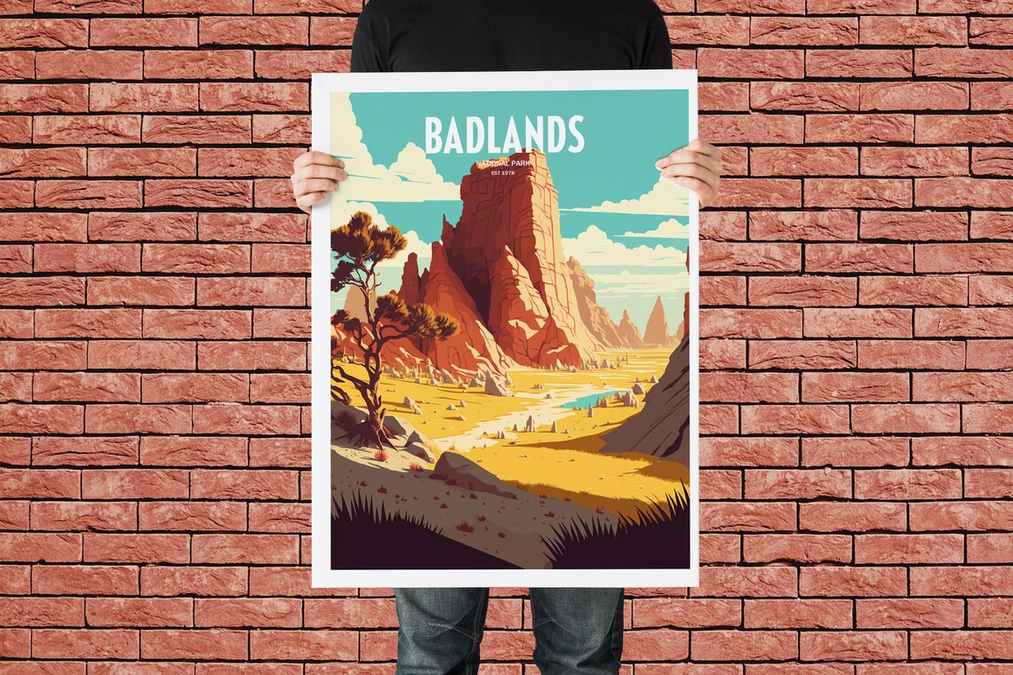 Badlands National Park Desert Buttes Vintage Travel Poster Art - Image 4