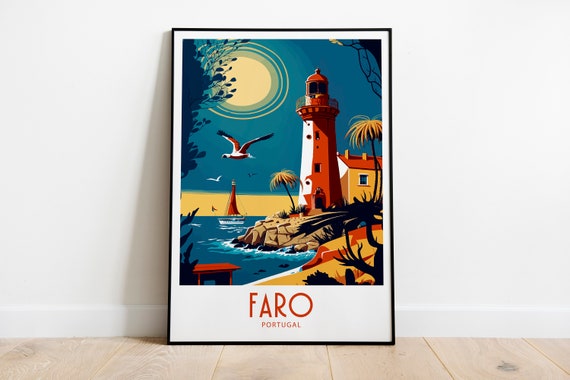 Faro Spain Travel Poster, Europe Wall Decor