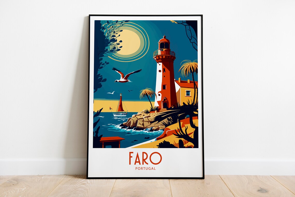 Faro Spain Travel Poster, Europe Wall Decor