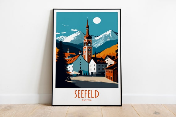 Seefeld Travel Poster, Austria Wall Art Print