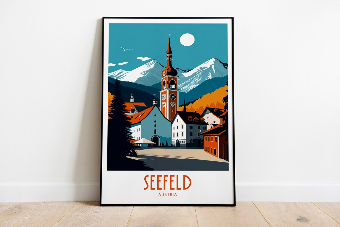 Seefeld Travel Poster, Austria Wall Art Print