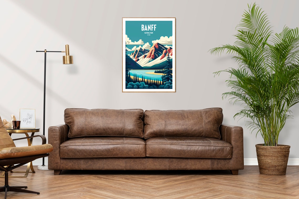 Banff National Park Travel Print National Park Travel Art Banff Travel Print Usa National Park Banff Lake Mountain Travel Poster - Image 3