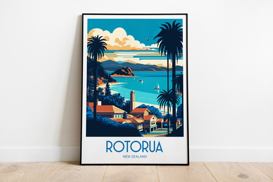 Rotorua Print Rotorua New Zealand Home Decor Landscape Art Rotorua New Zealand Wall Art For New Zealand Enthusiast Gift Wall Hanging Rotorua - Image 6