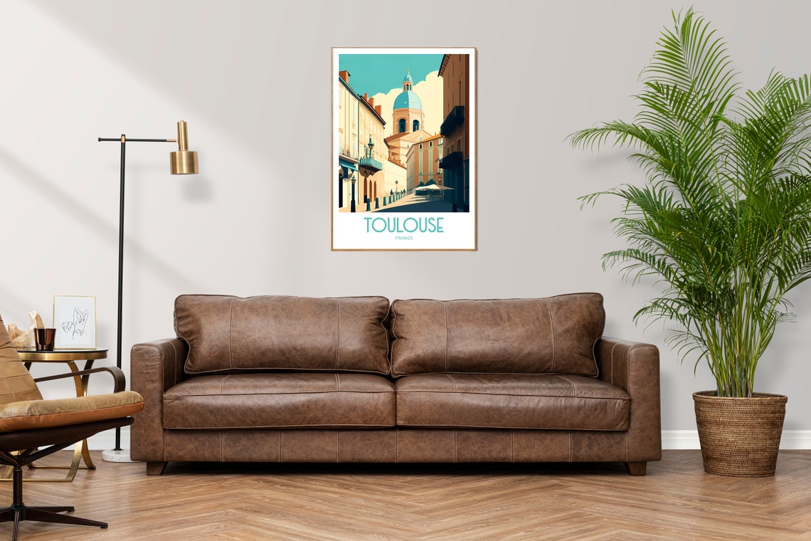 Toulouse Travel Print Wall Art Toulouse France Wall Hanging Home Decoration Toulouse France Gift Art Lovers Print Toulouse France Scenic Art - Image 3