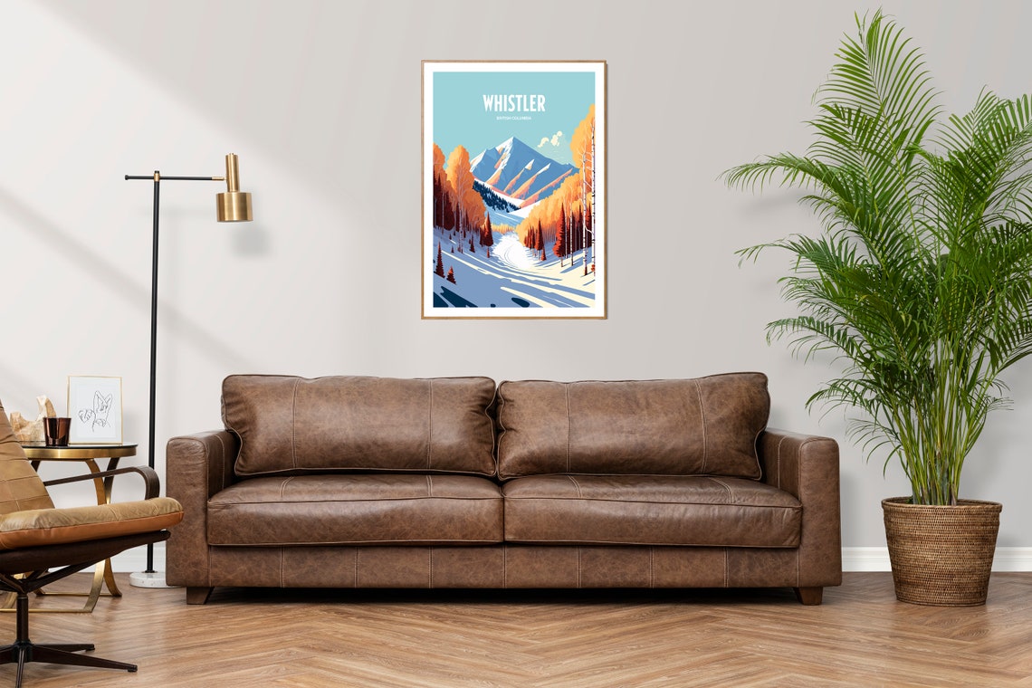 Whistler Resort Travel Print Skiing Resort Travel Art Skiing Travel Print Skiing Mountain Peak Skiing Travel Poster - Image 2