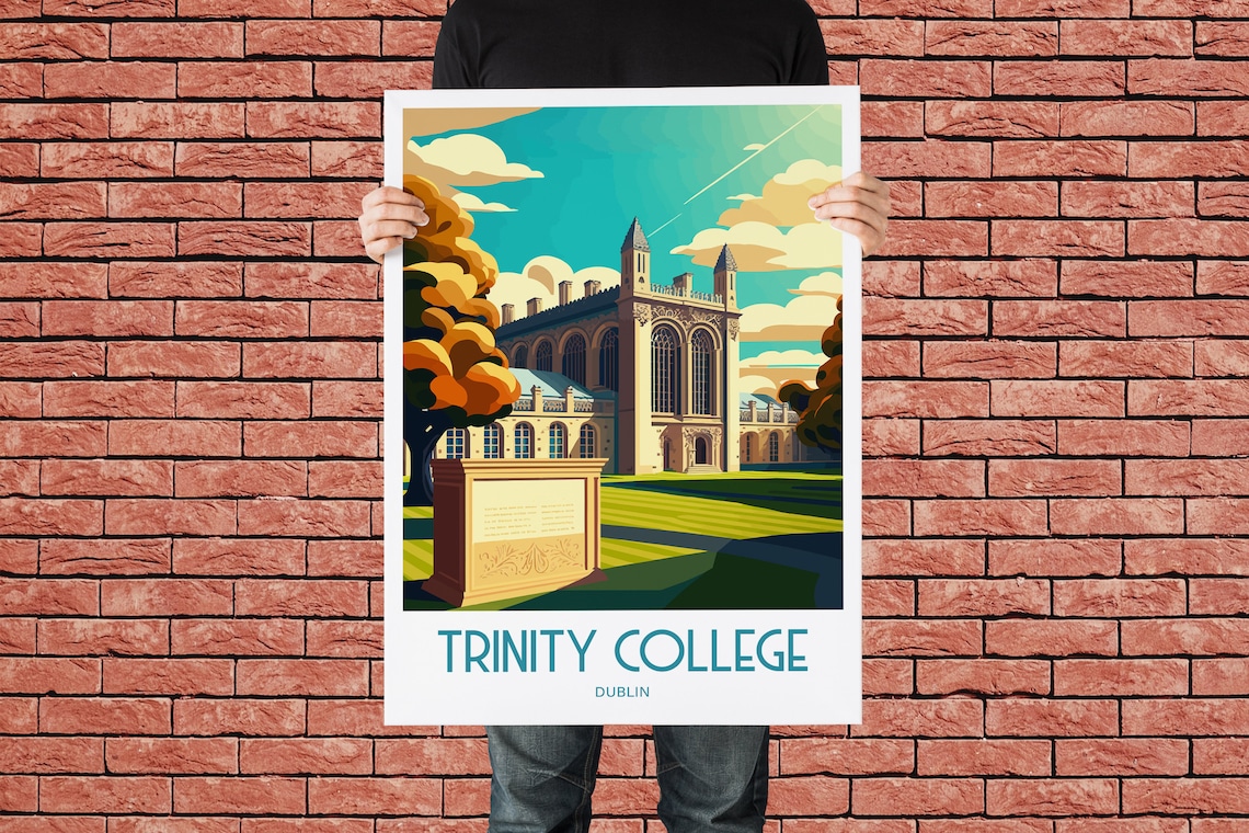 Trinity College Dublin Travel Poster, City Art - Image 2
