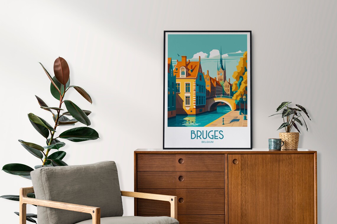 Bruges Travel Poster, Belgium City Art Print - Image 4