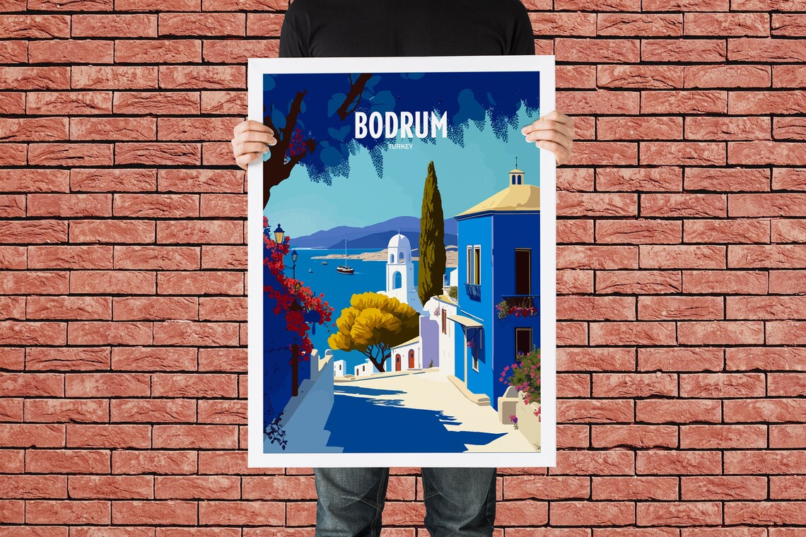 Bodrum Turkey Travel Poster, City Wall Art - Image 3
