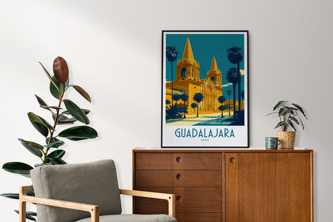 Guadalajara Travel Print Wall Art Guadalajara Wall Hanging Home Decoration Guadalajara Gift Art Lovers Wall Art Print Guadalajara Travel Art - Image 4