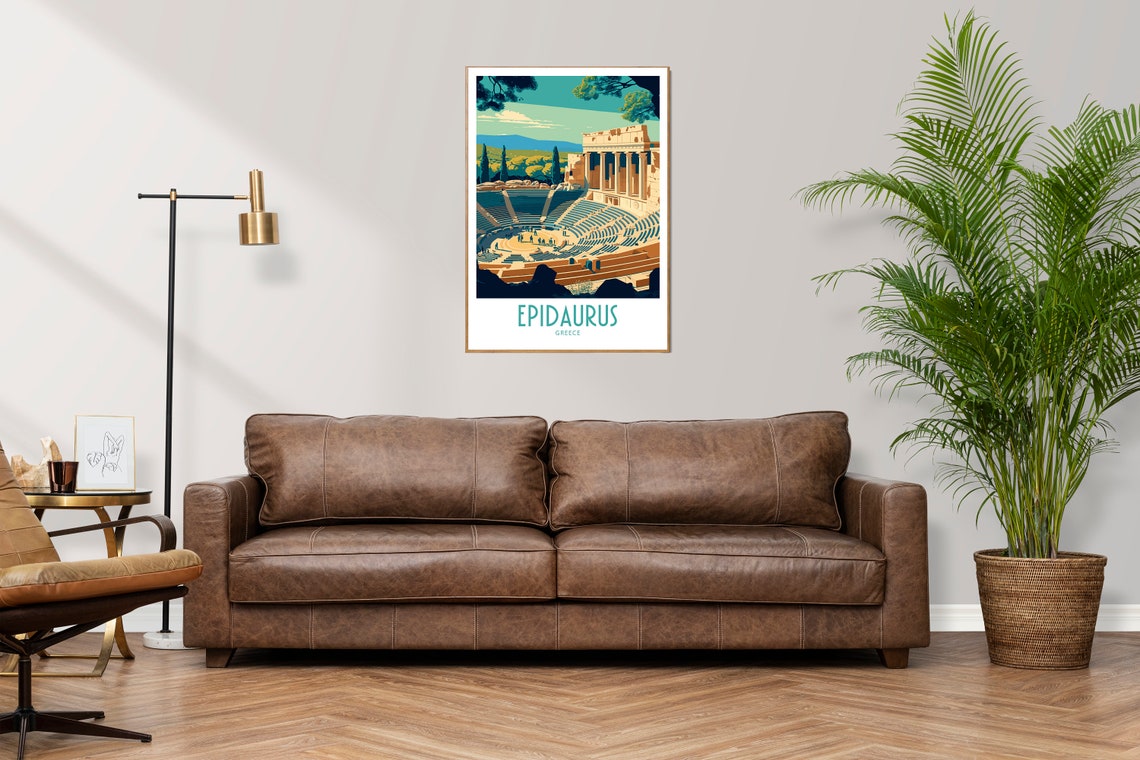 Epidaurus Greece Ancient Theater Stone Ruins Vintage Travel Poster - Image 3