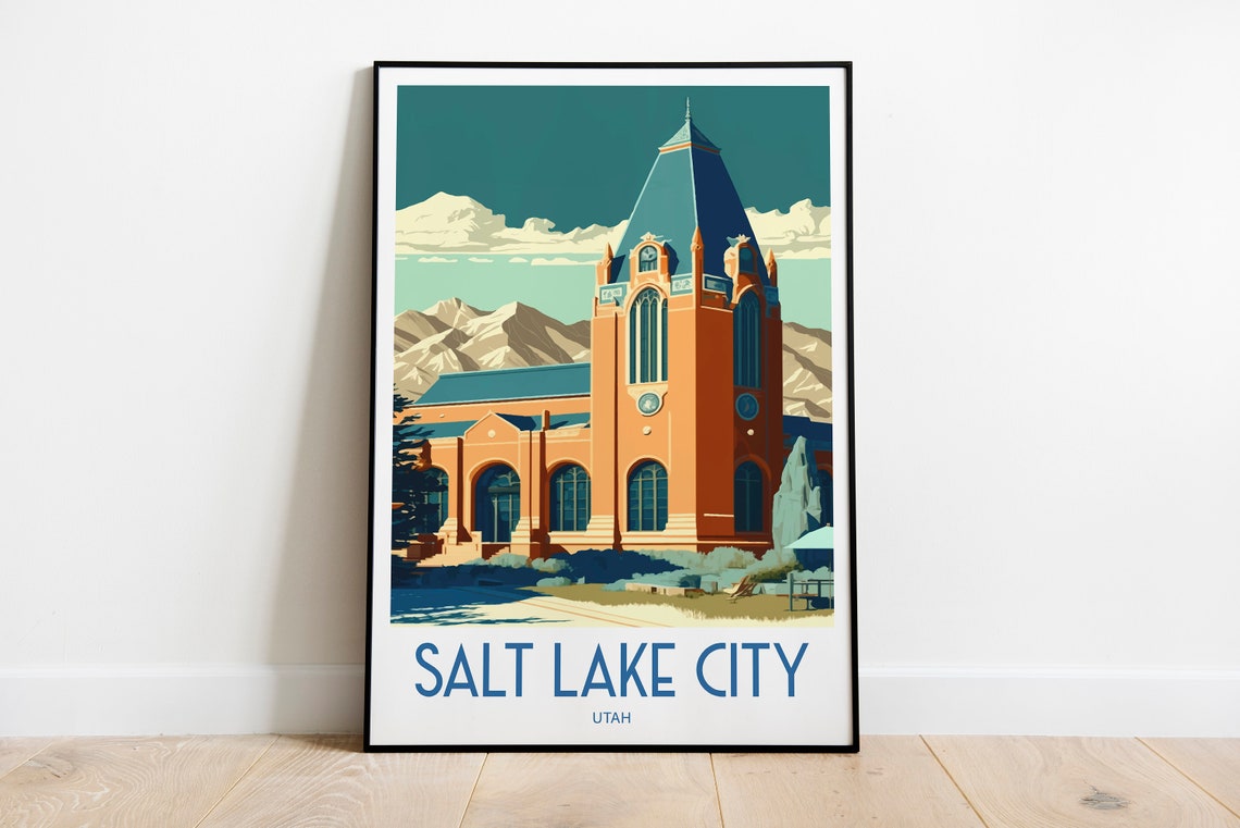 Salt Lake City Travel Poster For Salt Lake City Birthday Gift For Travel Print Lovers Utah Travel Poster For Birthday Gift Salt Lake City