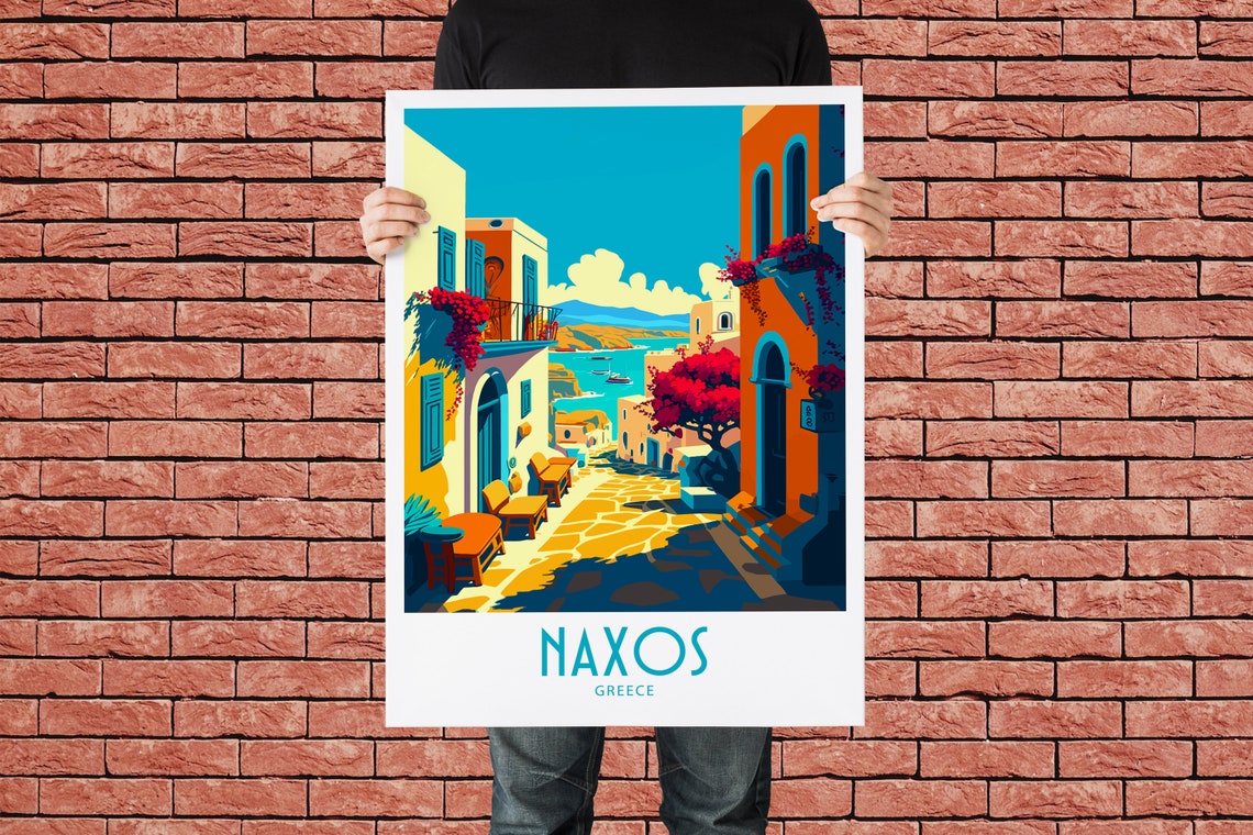 Naxos Travel Print Wall Art Naxos Greece Wall Hanging Home Decoration Naxos Greece Gift For Art Lovers Naxos Greece Decor Naxos Travel Art - Image 2