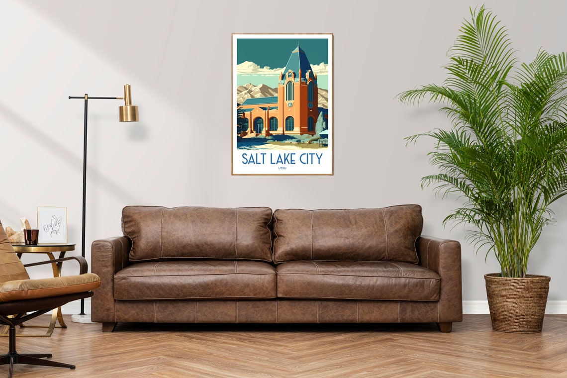 Salt Lake City Travel Poster For Salt Lake City Birthday Gift For Travel Print Lovers Utah Travel Poster For Birthday Gift Salt Lake City - Image 2