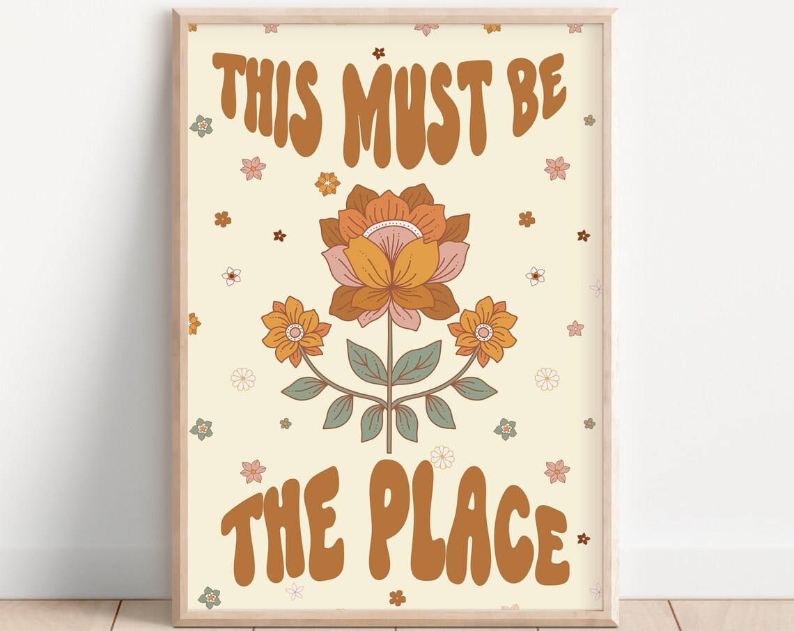 This Must Be The Place Retro Boho Music Poster