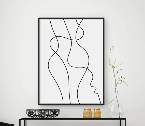 Female Body Print Haked Print One Line Art One Line Drawing One Line Print Line Art Woman Minimalist Line Art Home Decor